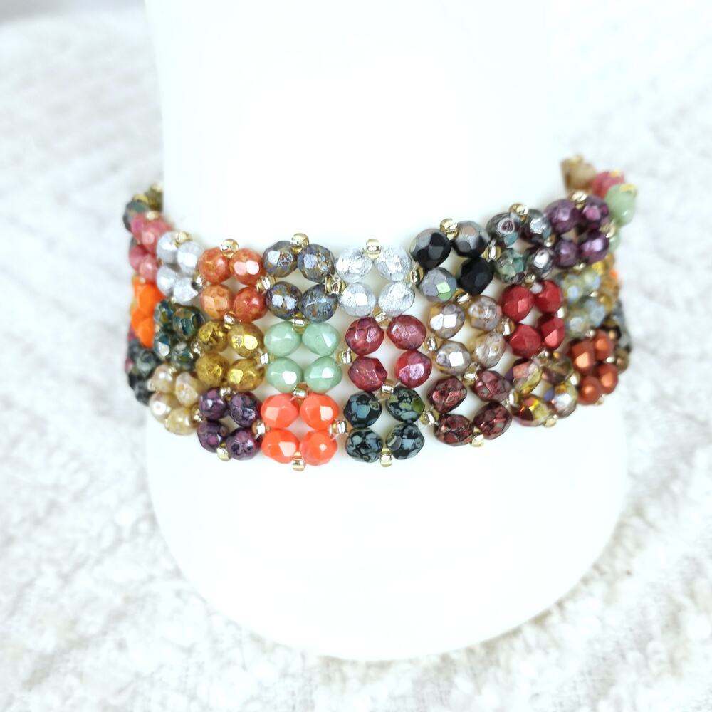 HANDMADE ~ Patchwork Pondo Bracelet 7½" - Picture 4 of 5